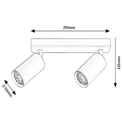 Rabalux - Φωτιστικό σποτ οροφής 2xGU10/25W/230V λευκό