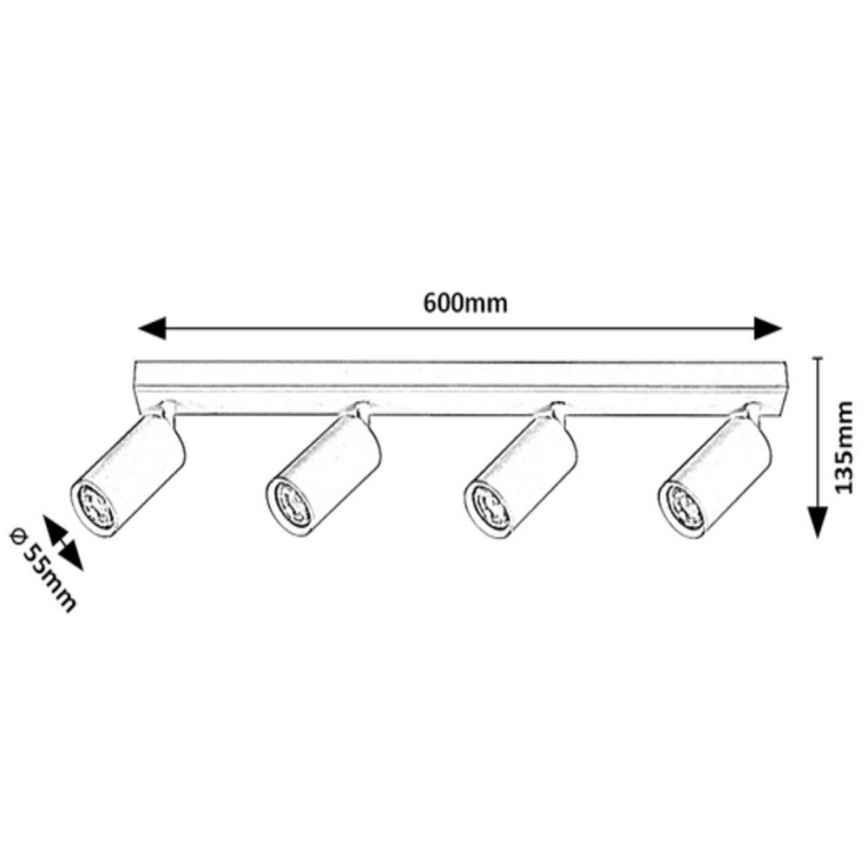 Rabalux - Φωτιστικό σποτ οροφής 4xGU10/25W/230V λευκό