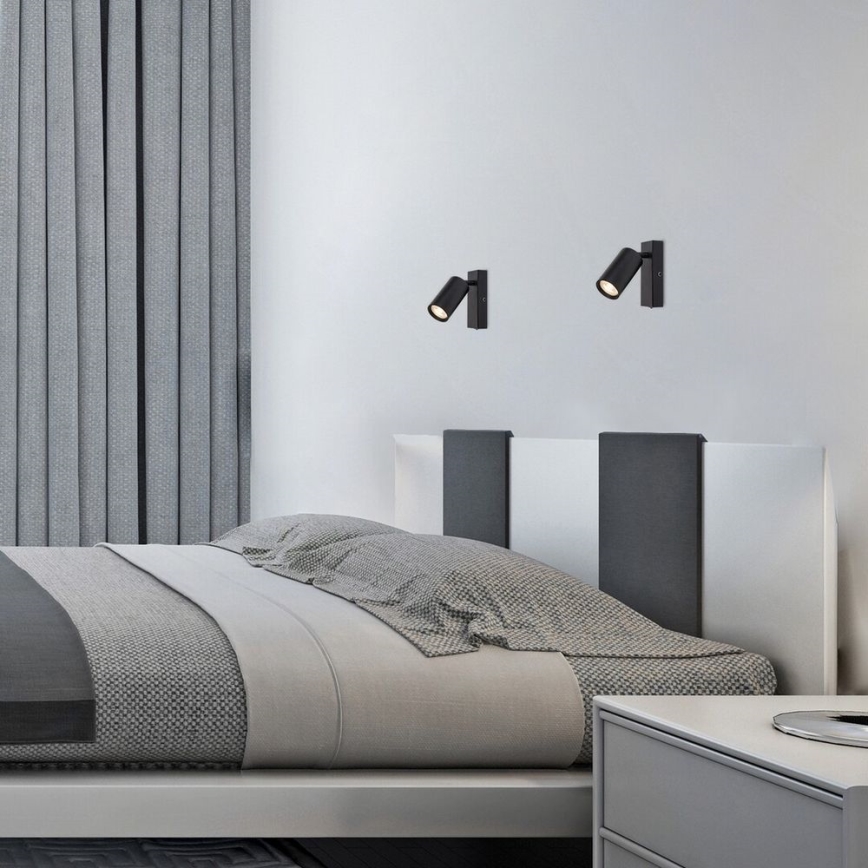 Rabalux - Επιτοίχιο φωτιστικό spot 1xGU10/25W/230V μαύρο