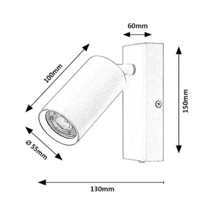 Rabalux - Επιτοίχιο φωτιστικό spot 1xGU10/25W/230V μαύρο