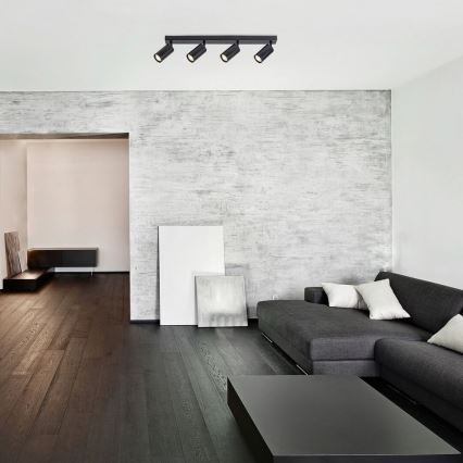 Rabalux - Οροφιαίο φωτιστικό με 4 spot GU10/25W/230V μαύρο