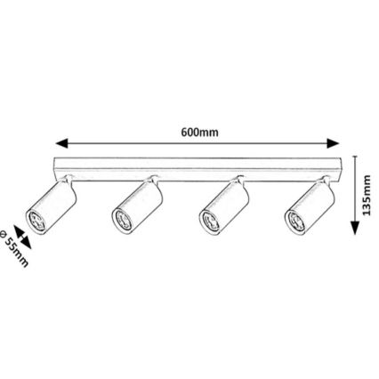 Rabalux - Φωτιστικό σποτ οροφής 4xGU10/25W/230V μαύρο