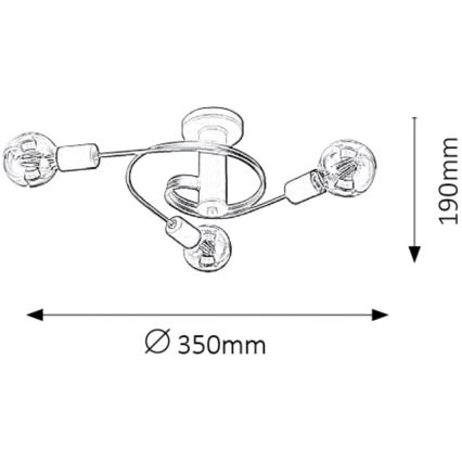 Rabalux - Συνδεδεμένο πολύφωτο 3xE27/15W/230V μαύρο