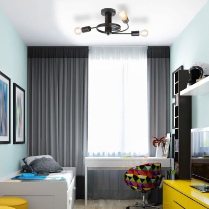 Rabalux - Συνδεδεμένο πολύφωτο 5xE27/15W/230V μαύρο