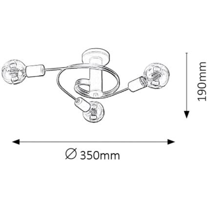 Rabalux - Συνδεδεμένο πολύφωτο 5xE27/15W/230V μαύρο