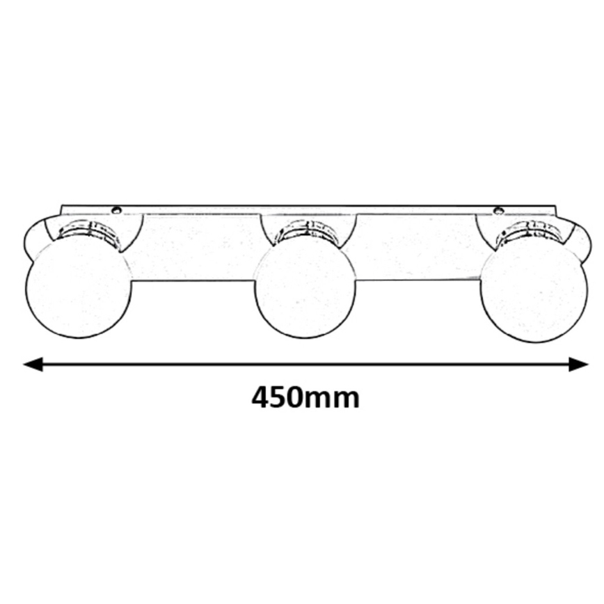 Rabalux - Φωτιστικό οροφής μπάνιου 3xG9/28W/230V IP44 10x45 cm