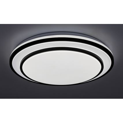 Rabalux - Ρυθμιζόμενο φωτιστικό οροφής LED, 40W, 230V, 3000-6500K, μαύρο, διάμ. 49 εκ. + τηλεχειριστήριο