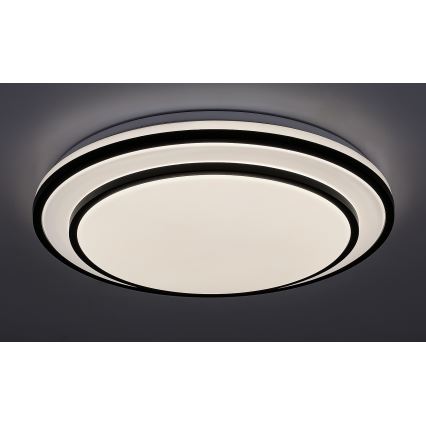 Rabalux - Ρυθμιζόμενο φωτιστικό οροφής LED, 40W, 230V, 3000-6500K, μαύρο, διάμ. 49 εκ. + τηλεχειριστήριο