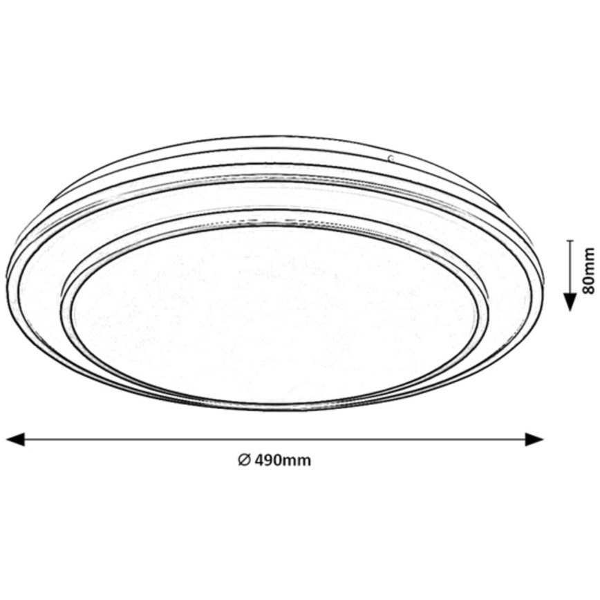 Rabalux - Ρυθμιζόμενο φωτιστικό οροφής LED, 40W, 230V, 3000-6500K, μαύρο, διάμ. 49 εκ. + τηλεχειριστήριο