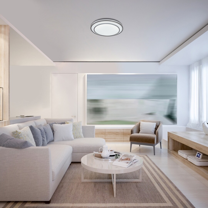 Rabalux - Φωτιστικό οροφής LED Dimmable LED/40W/230V 3000-6500K ασημί + τηλεχειριστήριο