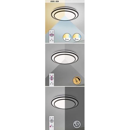 Rabalux - Φωτιστικό οροφής LED Dimmable LED/40W/230V 3000-6500K ασημί + τηλεχειριστήριο