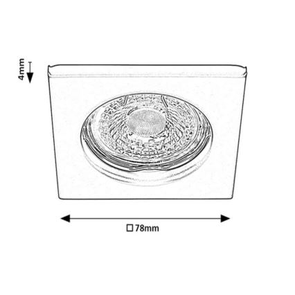 Rabalux - Χωνευτό φωτιστικό οροφής 1xGU5,3/25W/12V τετράγωνο