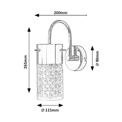 Rabalux - Επιτοίχιο φωτιστικό μπάνιου 1xE14/40W/230V IP44 γυαλιστερό χρώμιο