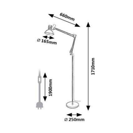 Rabalux - Επιδαπέδια λάμπα 1xE27/40W/230V μαύρο/γυαλιστερό χρώμιο