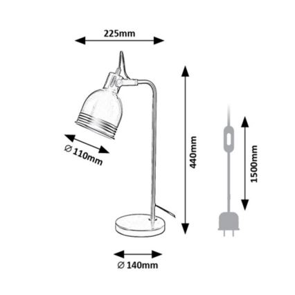 Rabalux - Επιτραπέζιο φωτιστικό 1xE14/25W/230V μαύρο