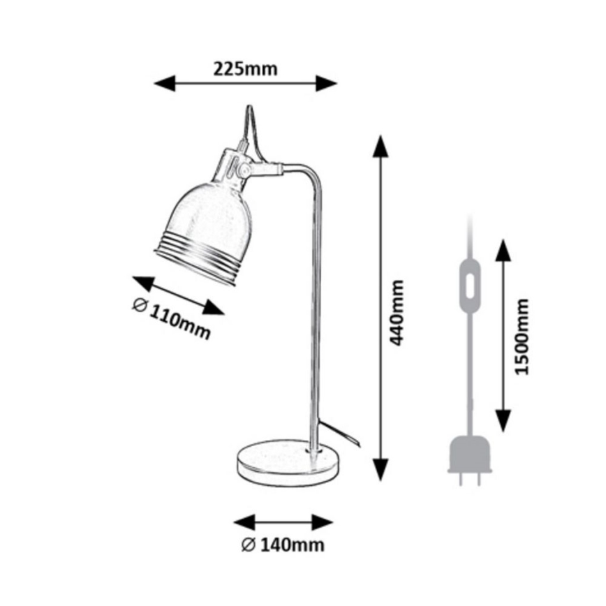 Rabalux - Επιτραπέζιο φωτιστικό 1xE14/25W/230V μαύρο