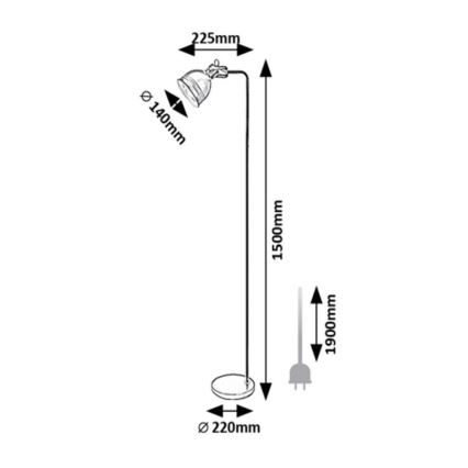 Rabalux - Επιδαπέδια λάμπα 1xE27/40W/230V μαύρο