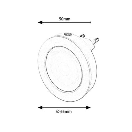 Rabalux - Φωτάκι νυκτός LED με αισθητήρα LED/0,5W/230V 3000K διάμετρος 65 mm