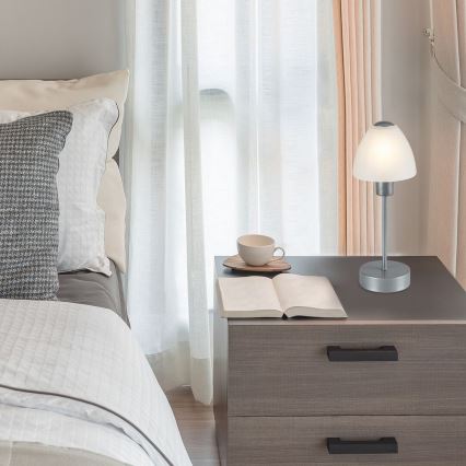 Rabalux - Ρυθμιζόμενο επιτραπέζιο φωτιστικό 1xE14/40W/230V ματ χρώμιο