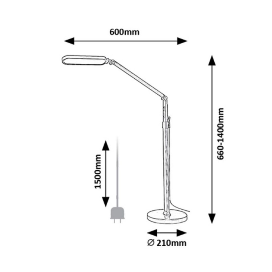 Rabalux - LED Dimming touch επιδαπέδια λάμπα LED/13W/230V 3000-6000K μαύρο