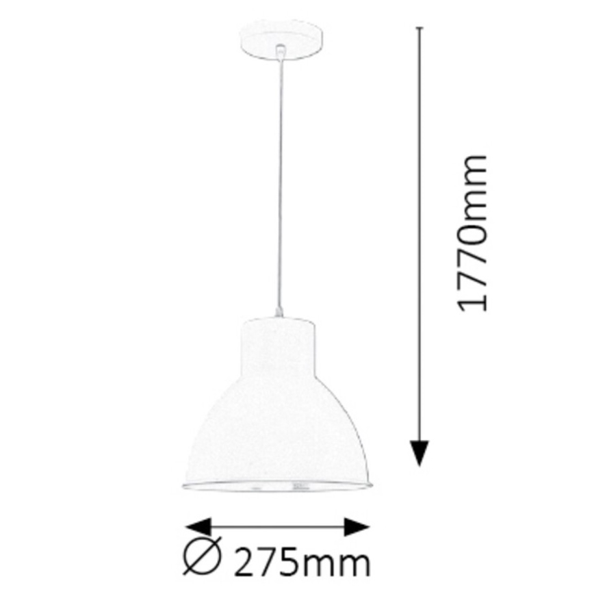 Rabalux - Κρεμαστό φωτιστικό 1xE27/60W/230V λευκό, διάμ. 27,5 εκ.