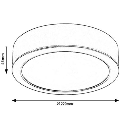 Rabalux - LED Φωτιστικό οροφής μπάνιου LED/24W/230V d. 22 cm IP44