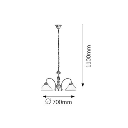 Rabalux - Πολύφωτο σε αλυσίδα 3xE27/60W/230V