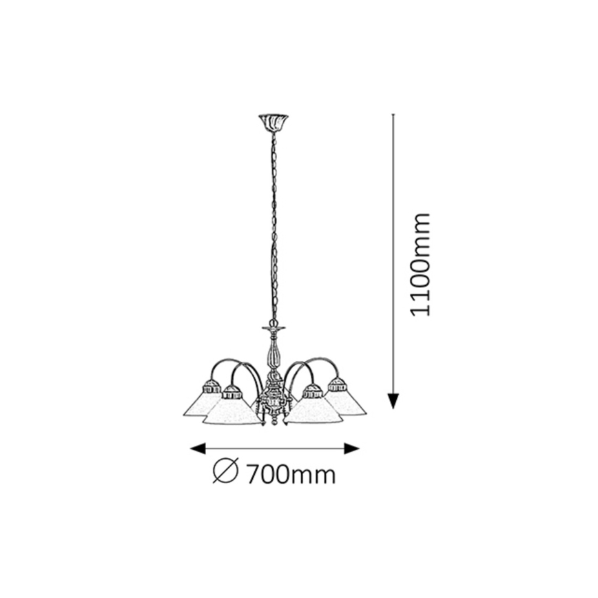Rabalux - Πολύφωτο σε αλυσίδα 5xE27/60W/230V