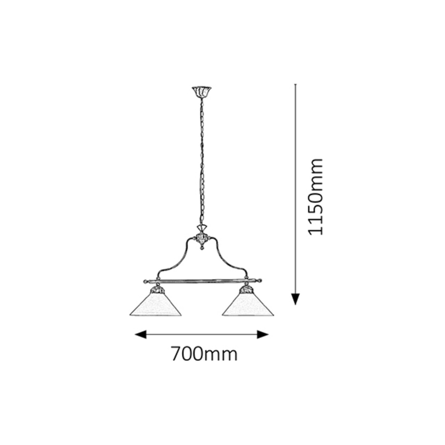Rabalux 2707 - Πολύφωτο σε αλυσίδα MARIAN 2xE27/60W/230V