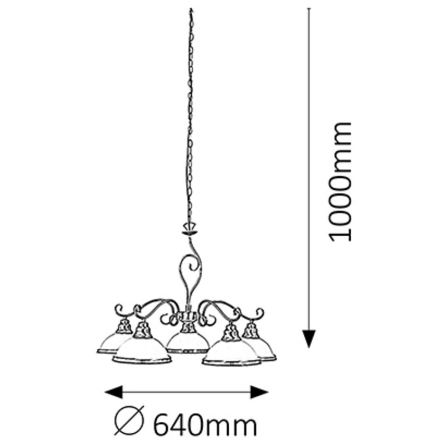 Rabalux 2755 - Πολύφωτο ELISETT 5xE27/60W/230V