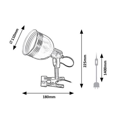 Rabalux - Φωτιστικό σποτ με κλιπ 1xE14/25W/230V μπεζ