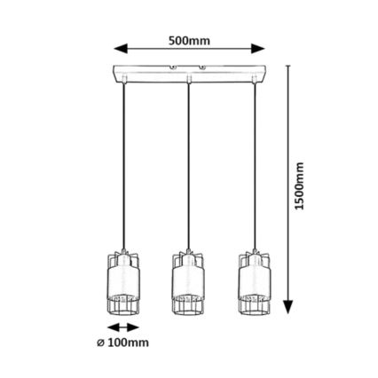 Rabalux - Κρεμαστό φωτιστικό οροφής τρίφωτο ράγα 3xE27/40W/230V