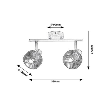 Rabalux - Φωτιστικό σποτ 2xE14/40W/230V