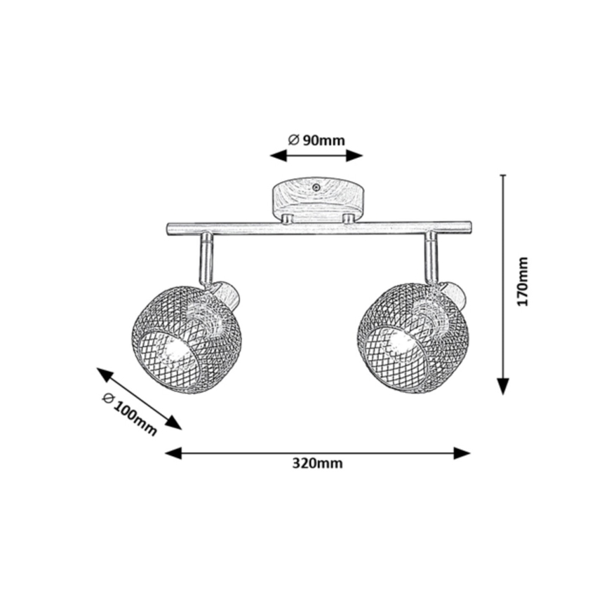 Rabalux - Φωτιστικό σποτ 2xE14/40W/230V