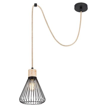 Rabalux - Κρεμαστό φωτιστικό οροφής 1xE27/40W/230V μαύρο/οξιά