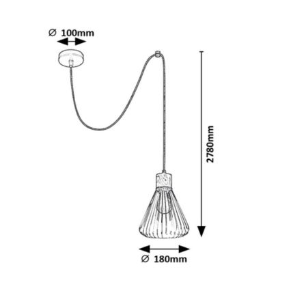 Rabalux - Κρεμαστό φωτιστικό οροφής 1xE27/40W/230V μαύρο/οξιά