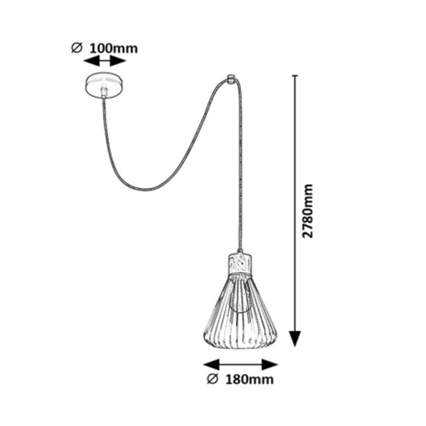 Rabalux - Κρεμαστό φωτιστικό οροφής 1xE27/40W/230V μαύρο/οξιά