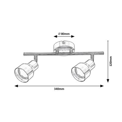 Rabalux - Φωτιστικό σποτ 2xGU10/50W/230V