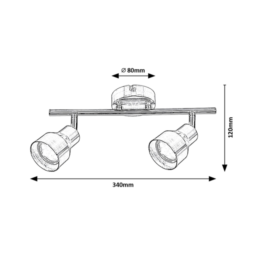 Rabalux - Φωτιστικό σποτ 2xGU10/50W/230V