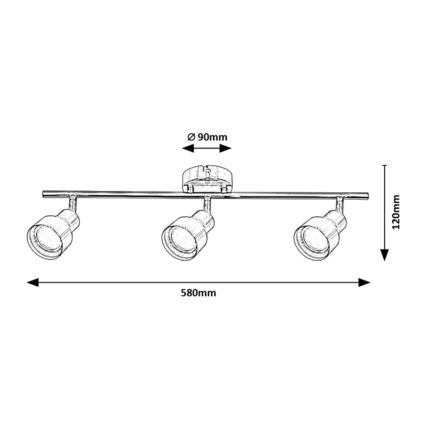 Rabalux - Φωτιστικό σποτ 3xGU10/50W/230V