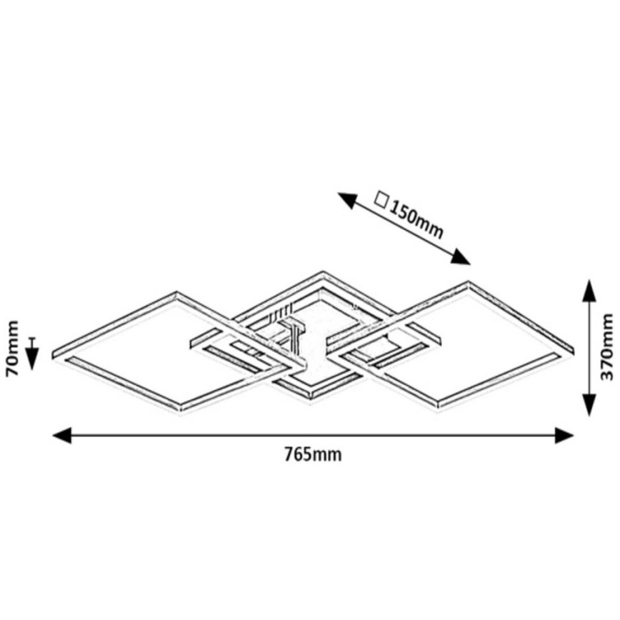 Rabalux - LED Πλαφονιέρα οροφής LED/43W/230V γυαλιστερό χρώμιο