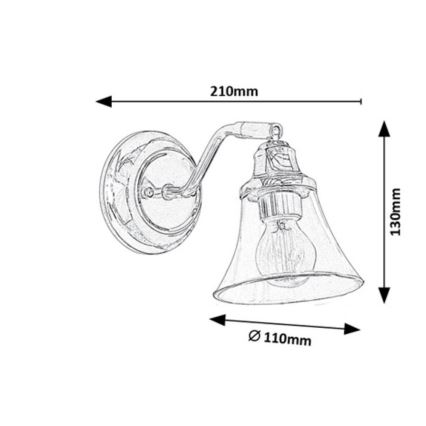 Rabalux  - Επιτοίχιο φωτιστικό μπάνιου ANTOINE 1xE14/40W/230V IP44