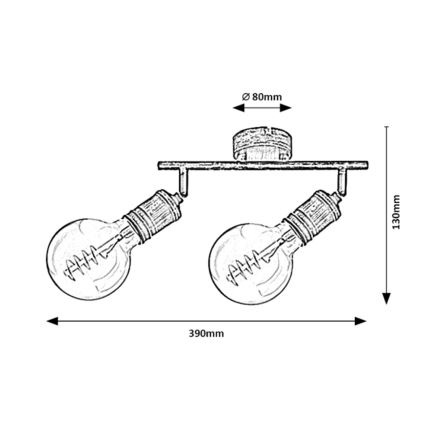 Rabalux - Φωτιστικό σποτ 2xE27/25W/230V