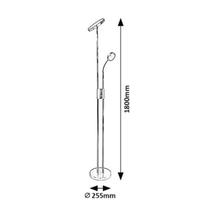 Rabalux - LED Dimmable φωτιστικό δαπέδου LED/18,5W/230V + LED/4,5W ματ χρώμιο