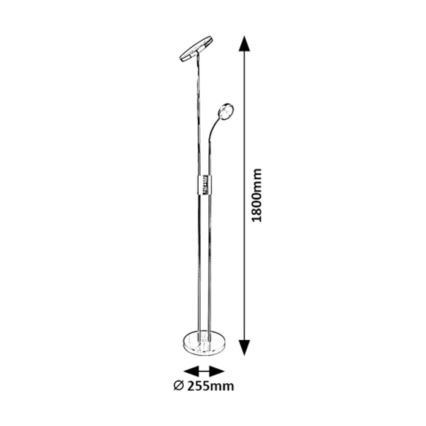 Rabalux - LED Dimmable φωτιστικό δαπέδου LED/18,5W/230V + LED/4,5W μαύρο