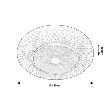 Rabalux - LED Dimmable φωτιστικό οροφής LED/72W/230V 3000-6500K + τηλεχειριστήριο