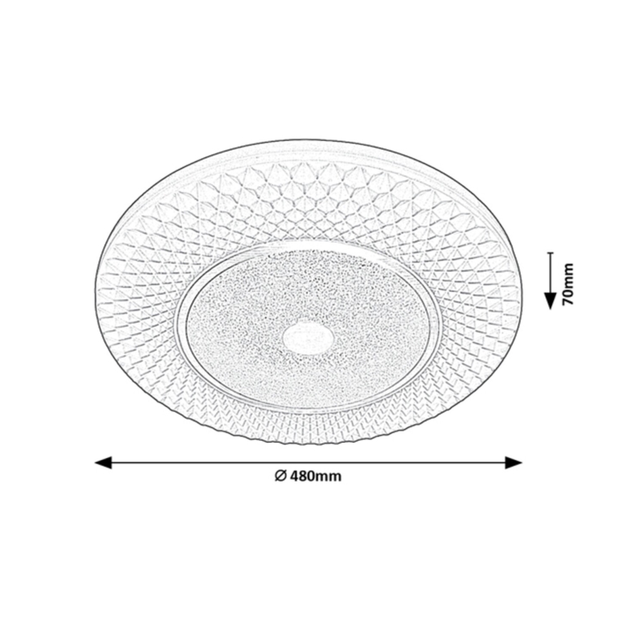 Rabalux - LED Dimmable φωτιστικό οροφής LED/72W/230V 3000-6500K + τηλεχειριστήριο