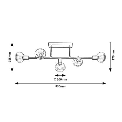 Rabalux - Κρεμαστό φωτιστικό ράγα 5xE14/40W/230V