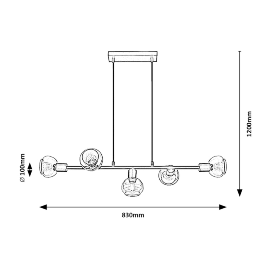 Rabalux - Κρεμαστό φωτιστικό ράγα 5xE14/40W/230V