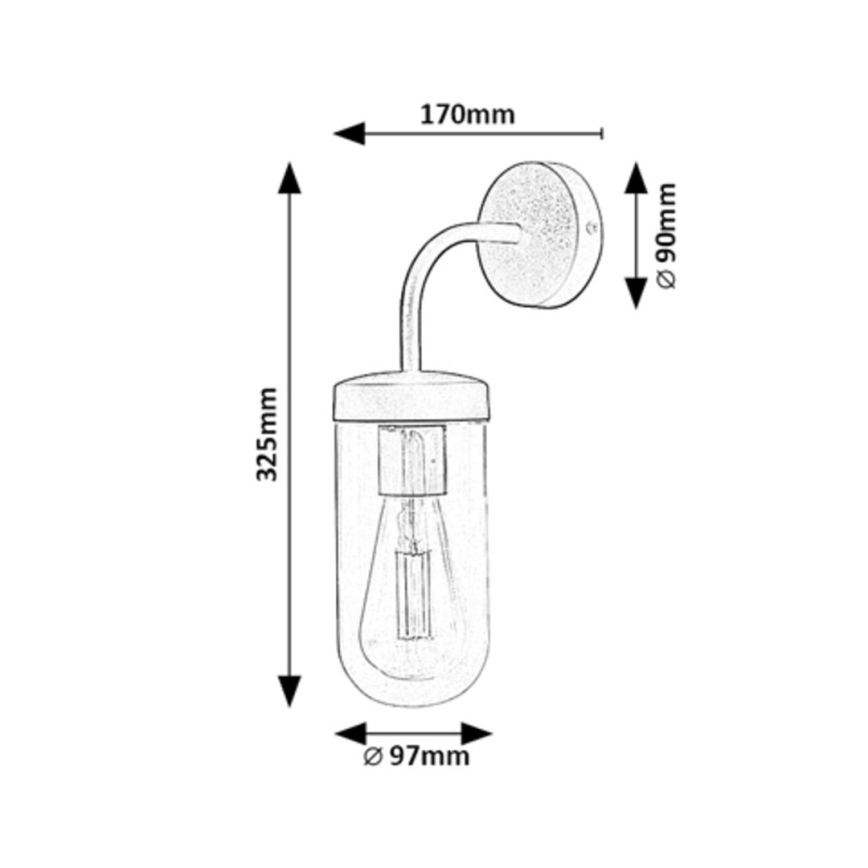 Rabalux - Επιτοίχιο φωτιστικό μπάνιου 1xE27/60W/230V IP44 γυαλιστερό χρώμιο